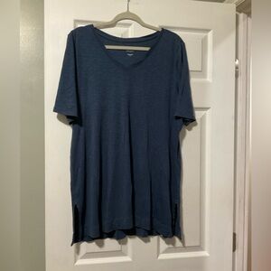 Men's Blue V-Neck Shirt
